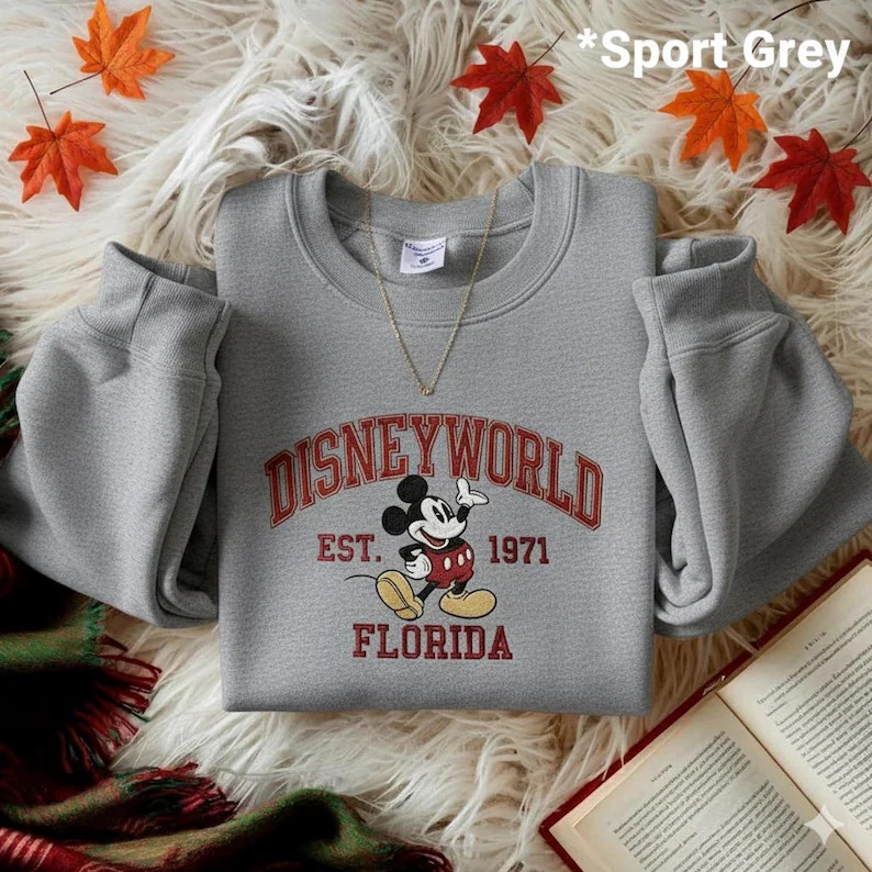 Embroidered Retro Disneyworld Florida Sweatshirt, Disneyworld Est 1971 Shirt, Mickey And Friends ... | Etsy (US)