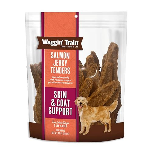 Waggin' Train Salmon Jerky Tenders for Skin & Coat Support for Dogs - 12 oz Pouch - Grain Free, High Protein Dog Treat | Amazon (US)
