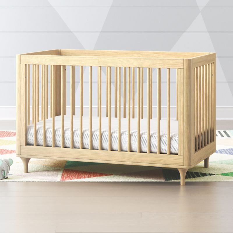 Babyletto Lolly Natural 3-in-1 Convertible Baby Crib with Toddler Bed Conversion Kit + Reviews | ... | Crate & Barrel