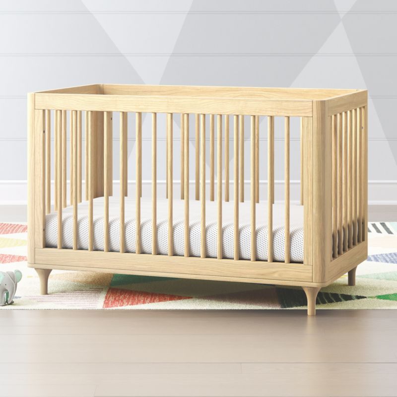 Babyletto Lolly Natural 3-in-1 Convertible Crib with Toddler Bed Conversion Kit + Reviews | Crate... | Crate & Barrel