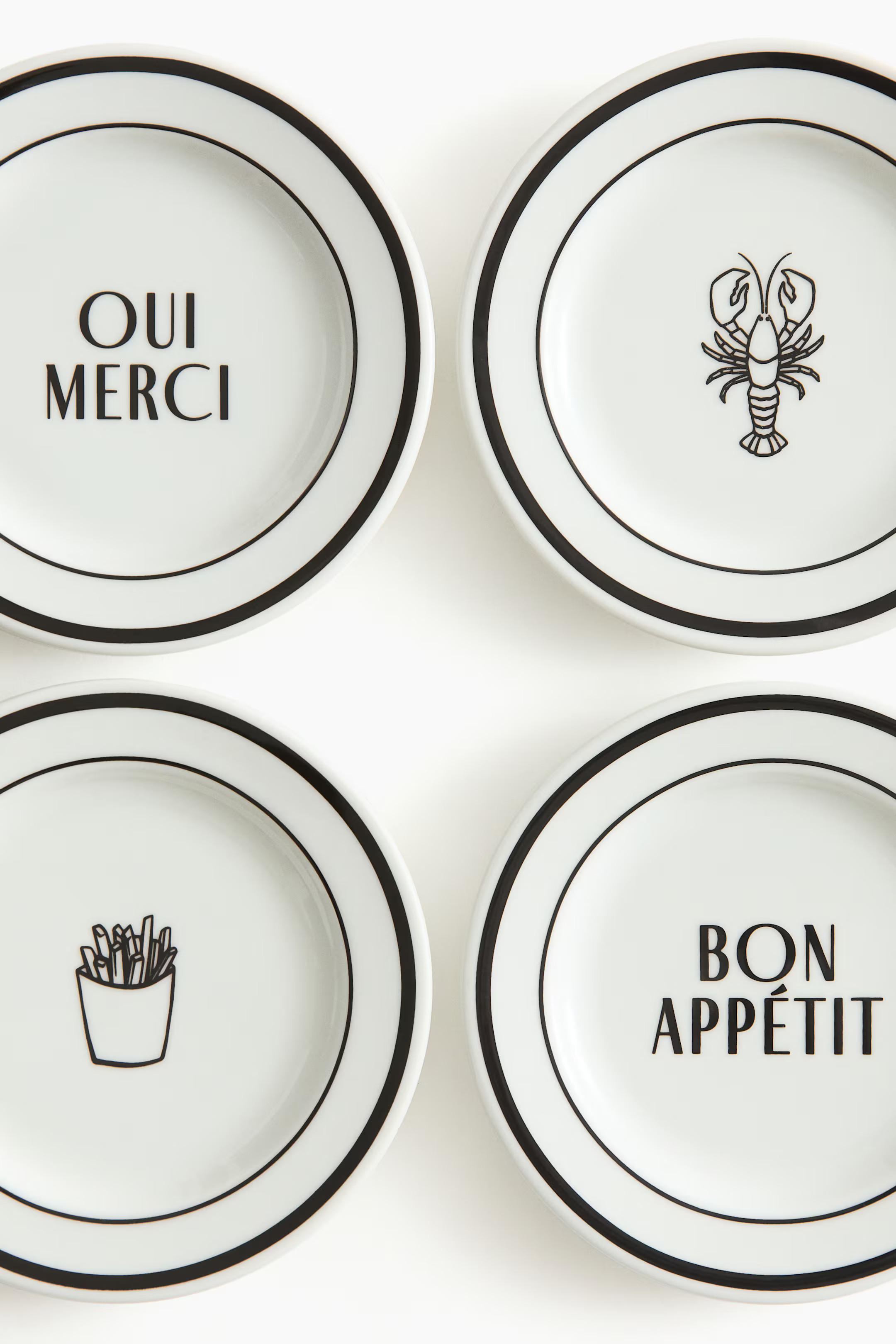 4-Pack Small Porcelain Plates | H&M (US + CA)