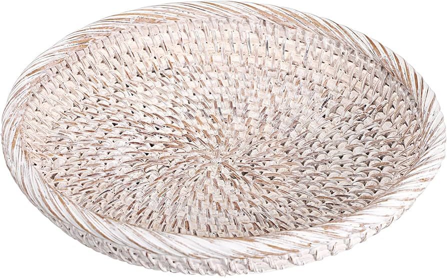 Hipiwe Small Key Basket Bowl for Entryway 7.6" Round Woven Wicker Basket Fruit Serving Tray Woven... | Amazon (US)