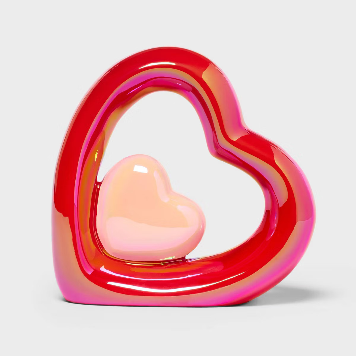 Valentine's Day Polyresin Iridescent Heart Table Decor - Spritz™ | Target