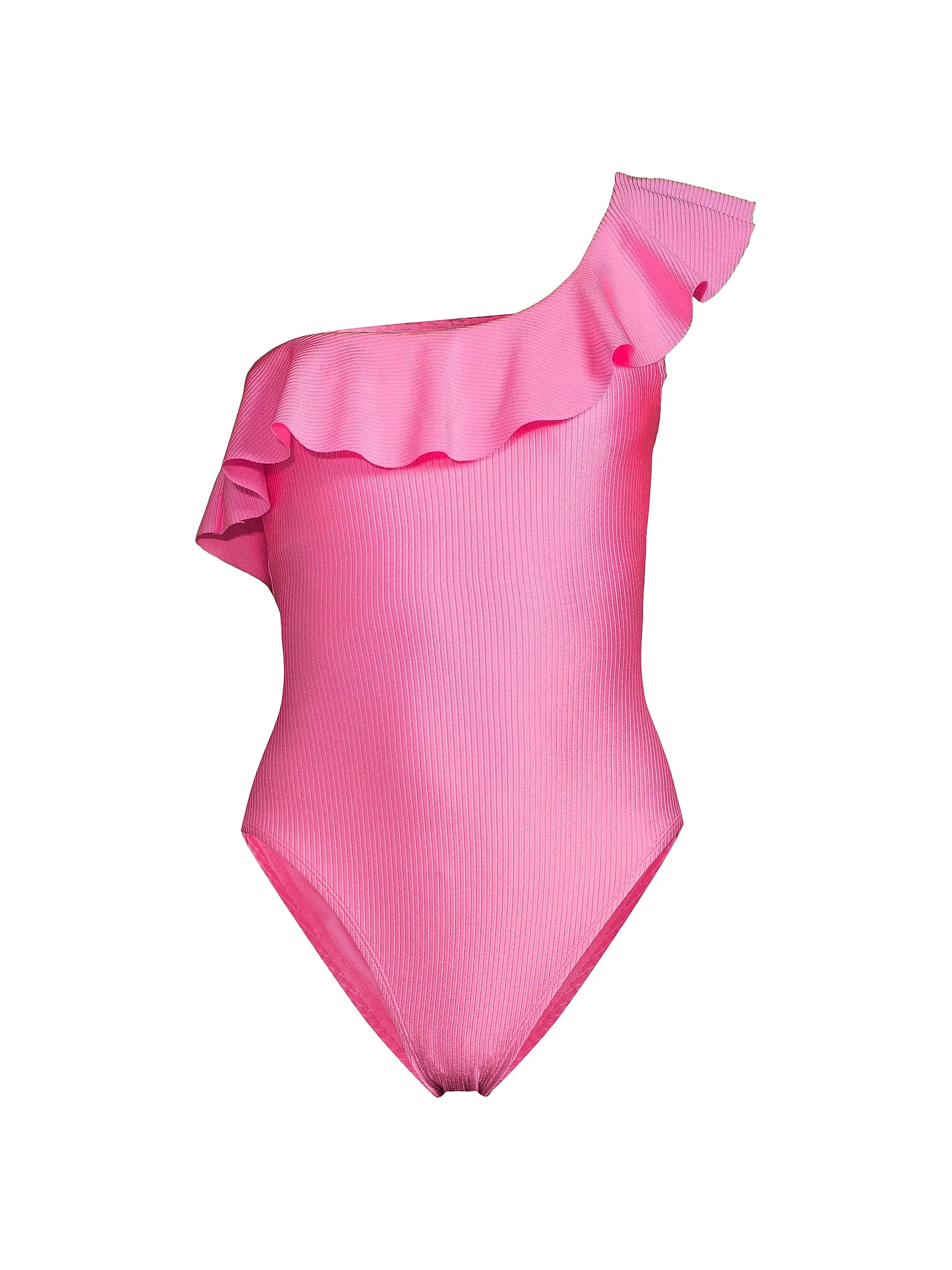 Lilly Pulitzer Ruffled One-Shoulder One-Piece Swimsuit | Saks Fifth Avenue | Saks Fifth Avenue