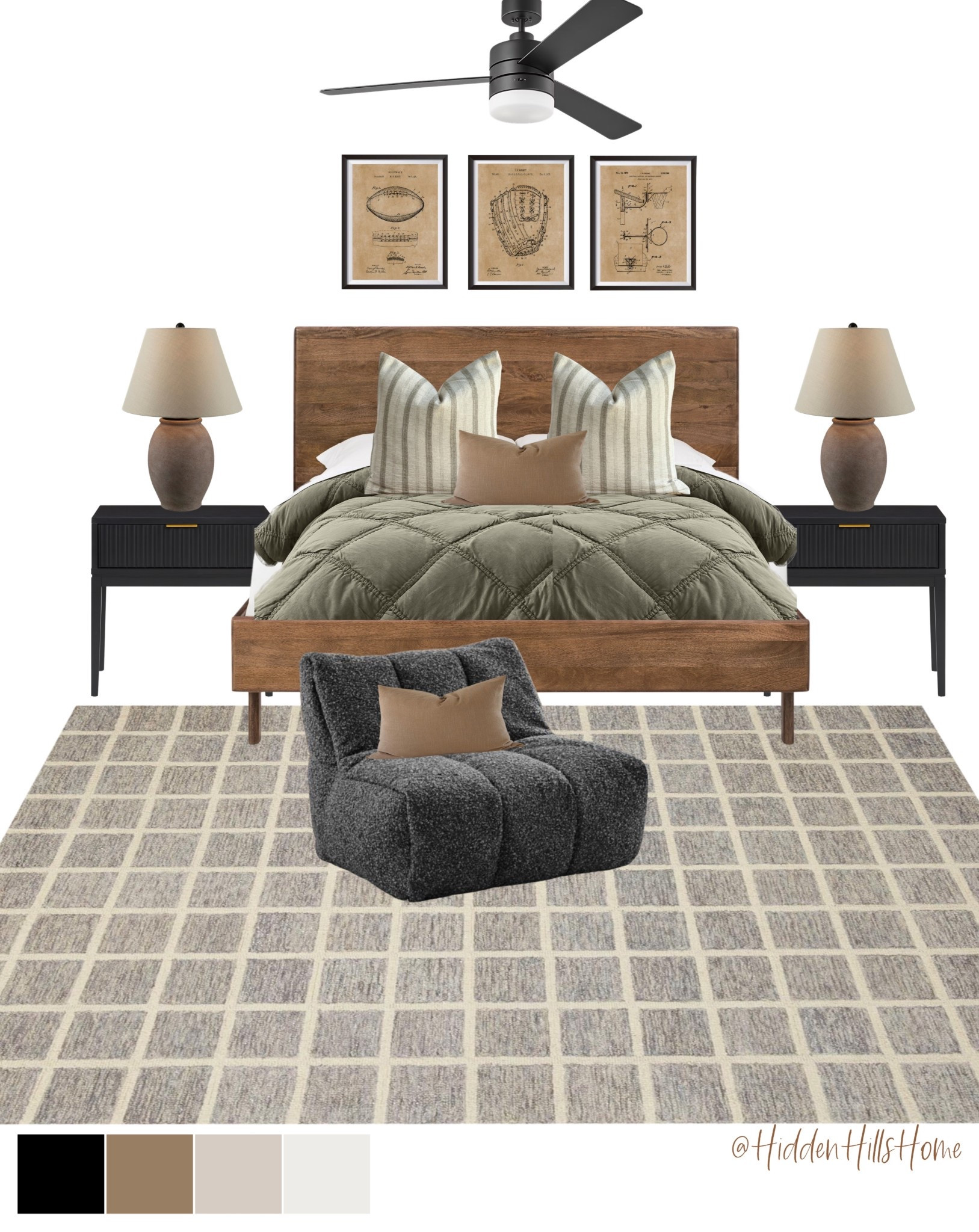 Teen boys bedroom decor mood board, masculine kids bedroom, boys room mood board, home decor, bedding, teenager bedroom, nightstands, rug 

#LTKMens #LTKSaleAlert #LTKHome