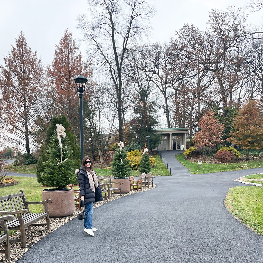 Love the Christmas decorations at Hershey Gardens! It was so pretty and festive. We still caught the remainder of fall colors. Definitely need to go back in the spring when the flowers bloom! Love! 

 #LTKootd #LTKOver40 #LTKTravel