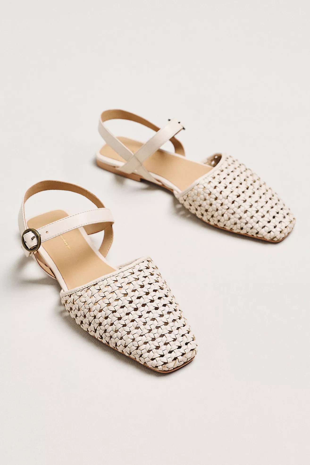 By Anthropologie Woven Leather Ankle Strap Sandals | Anthropologie (US)