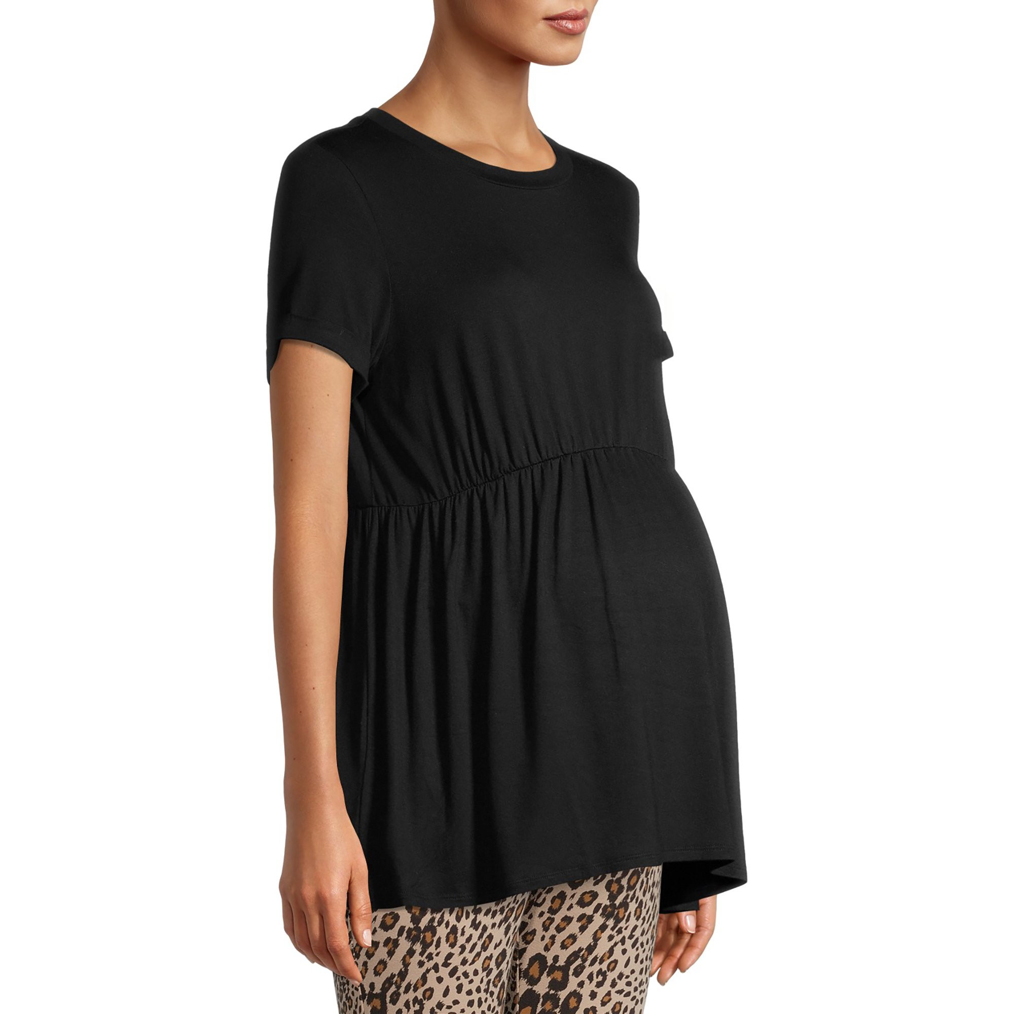 Time and Tru Maternity Babydoll Short Sleeve T-shirt | Walmart (US)