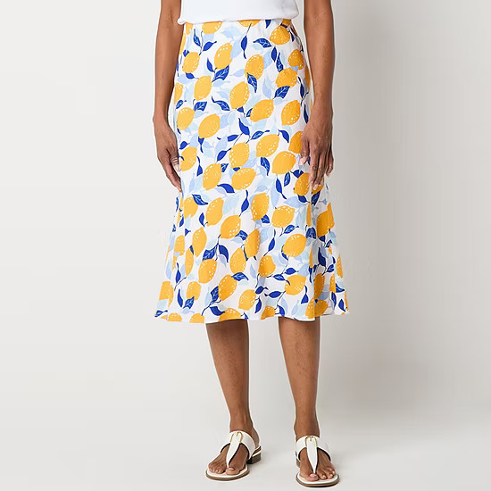 new!Liz Claiborne Womens Mid Rise Midi A-Line Skirt | JCPenney