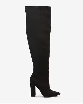 Thigh High Sock Boots Women's Pitch Black | Express