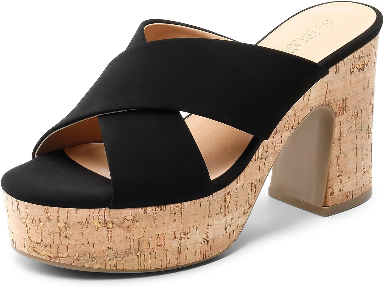 DREAM PAIRS Women's Platform Heels Open Toe Slip on Heels for Women High Chunky Block Wedges Sand... | Amazon (US)