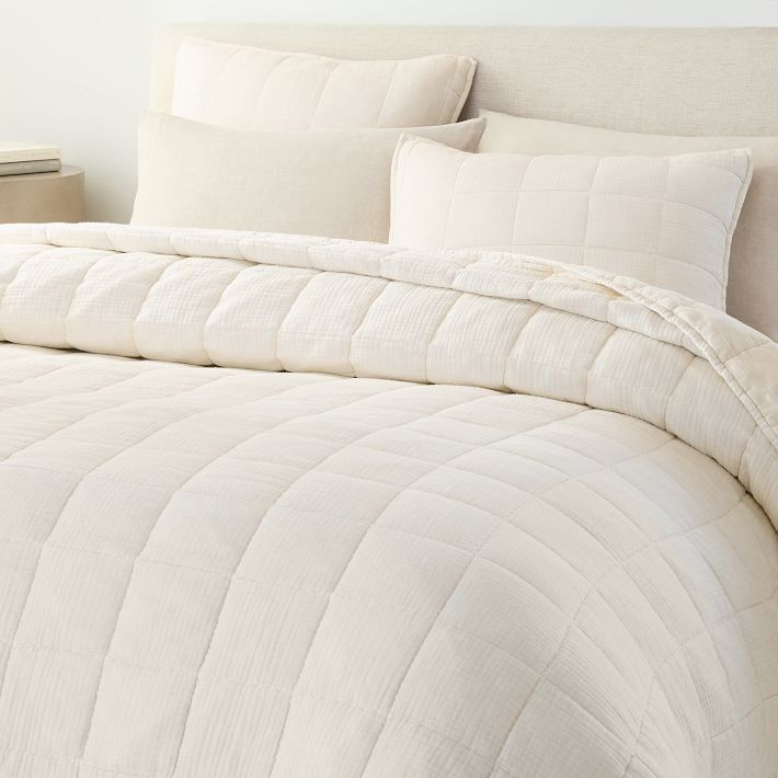 Dreamy Gauze Cotton Stitch Quilt & Shams | West Elm (US)