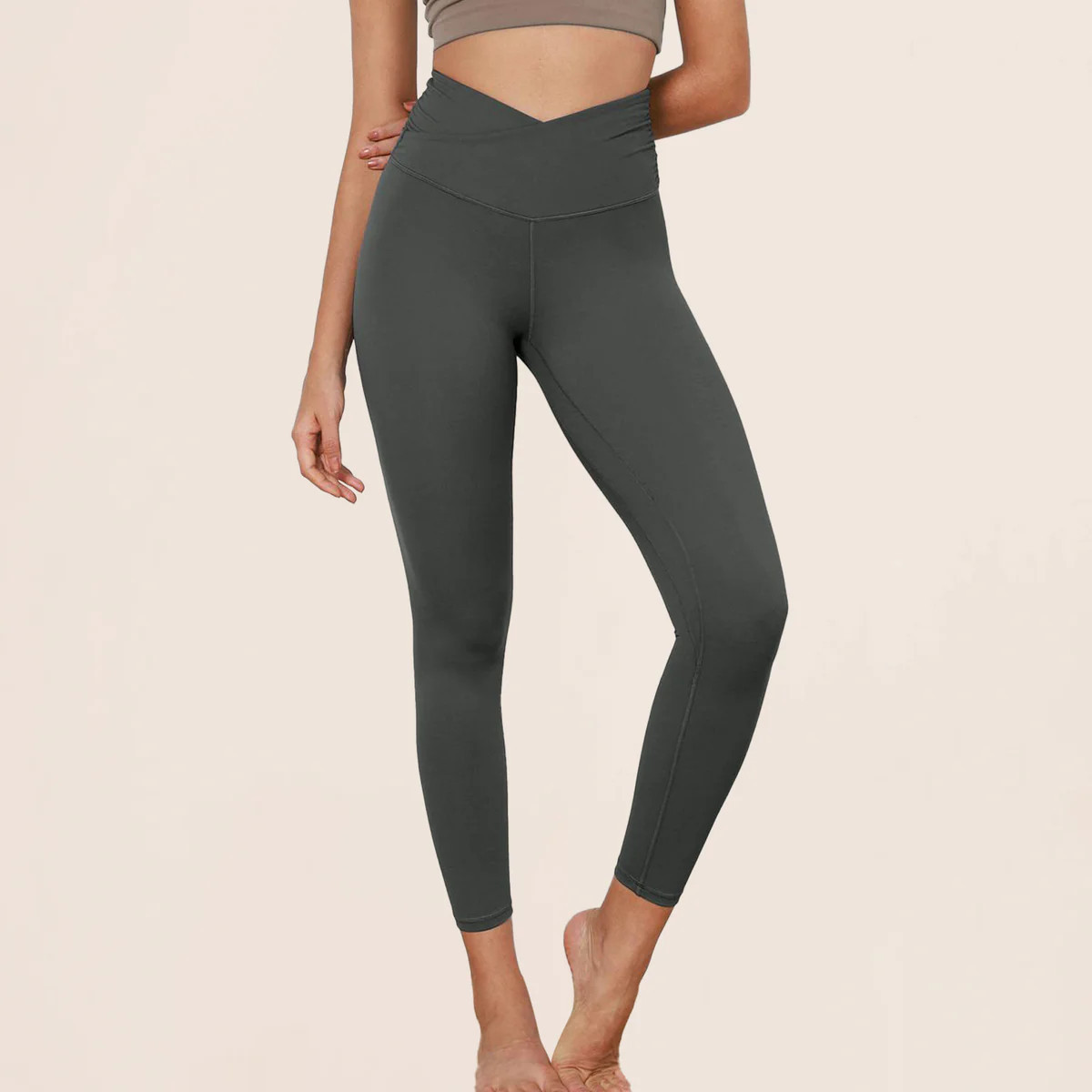 ODODOS Cross Waist Running Yoga Leggings | Ododos