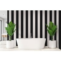 Stripes Peel & Stick Wallpaper/- Bold Vertical Design Peel & Stick Fabric, Vinyl, Or Non-Pasted Custom Size Colors | Etsy (US)