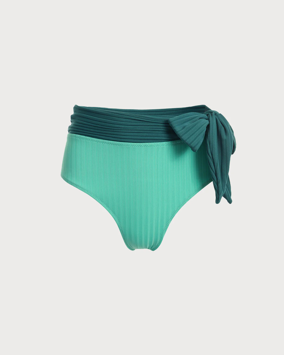 High Waisted Textured Knotted Bikini Bottom | rihoas.com