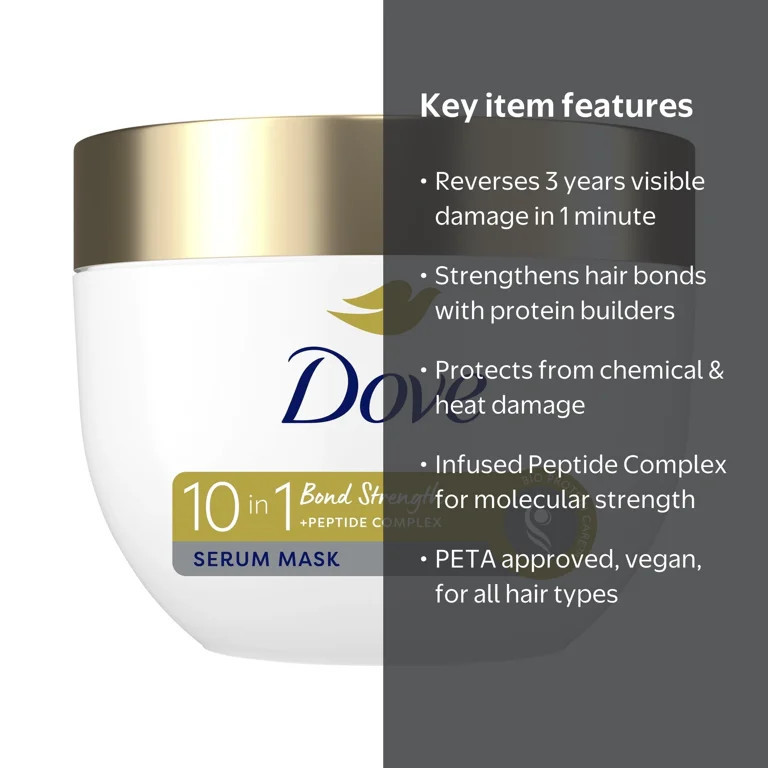 Dove Bond Strength Women's Hair Mask with Peptide Complex All Hair, 9.2 oz | Walmart (US)