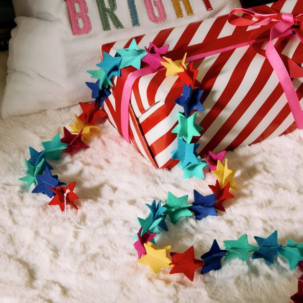 Buy Habitat Felt Star Christmas Garland | Christmas wreaths and garlands | Argos | argos.co.uk
