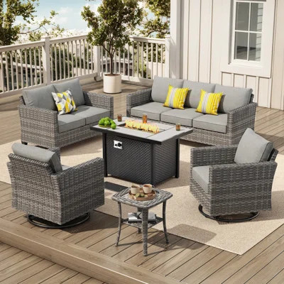 Harbin 7 - Person Outdoor Seating Group With Cushions | Wayfair North America
