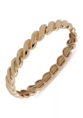 Gold Tone Twisted Stretch Bracelet | Belk