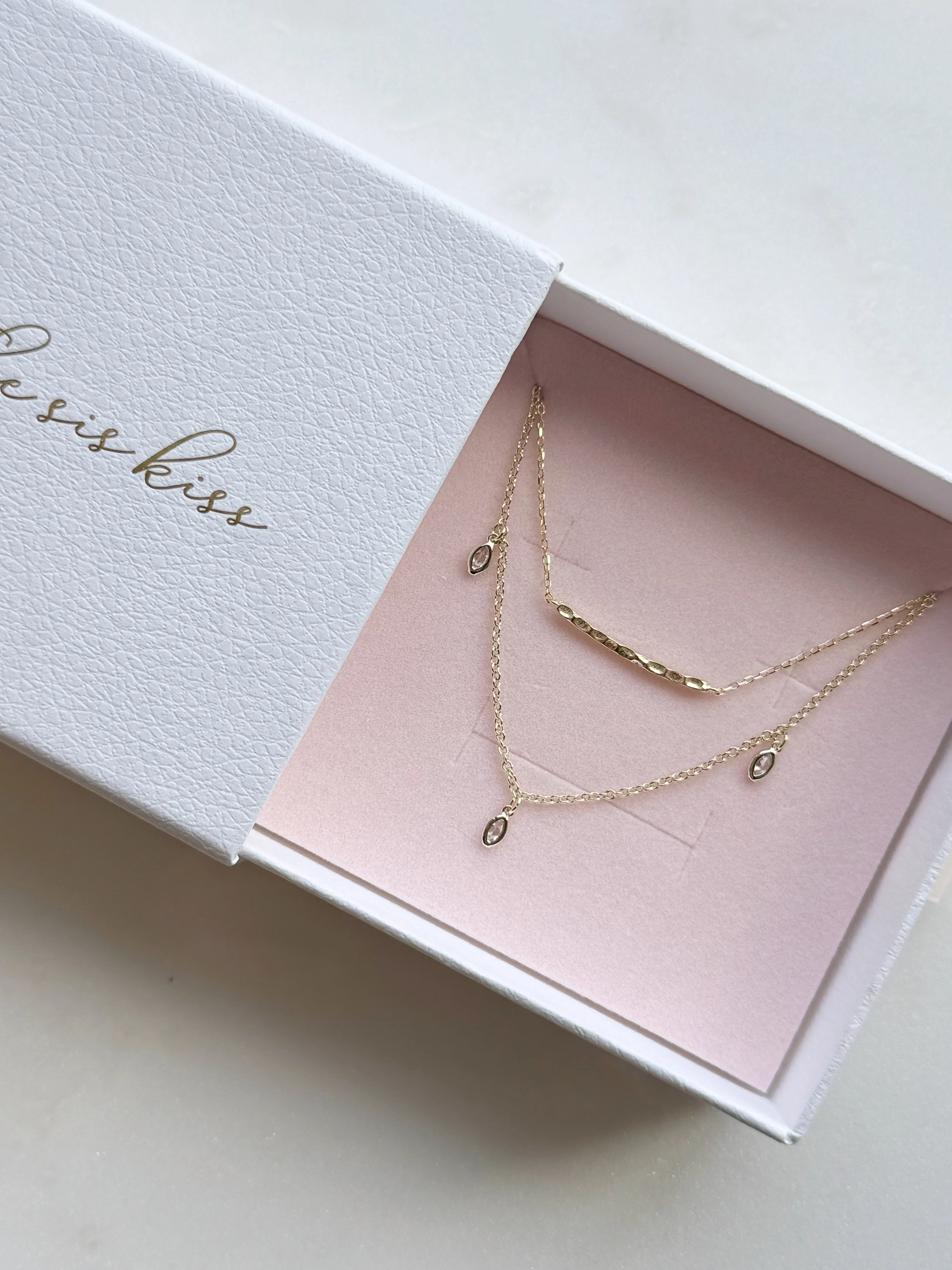 Crystal Bar Necklace Set | The Sis Kiss