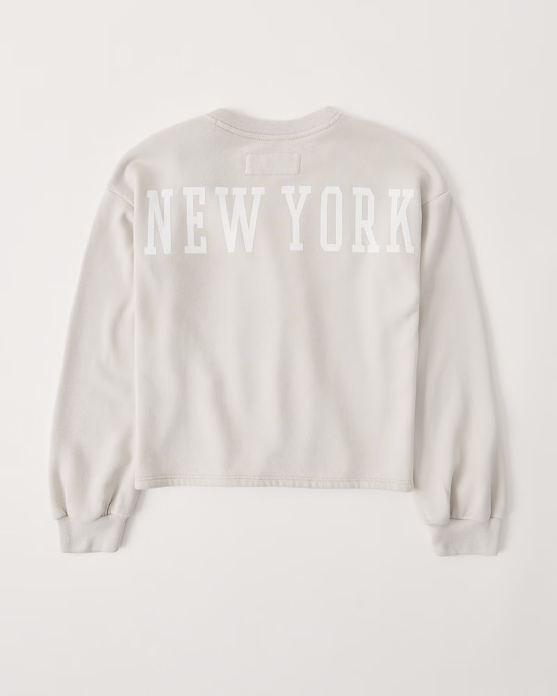 puff sleeve crew sweatshirt | Abercrombie & Fitch (US)