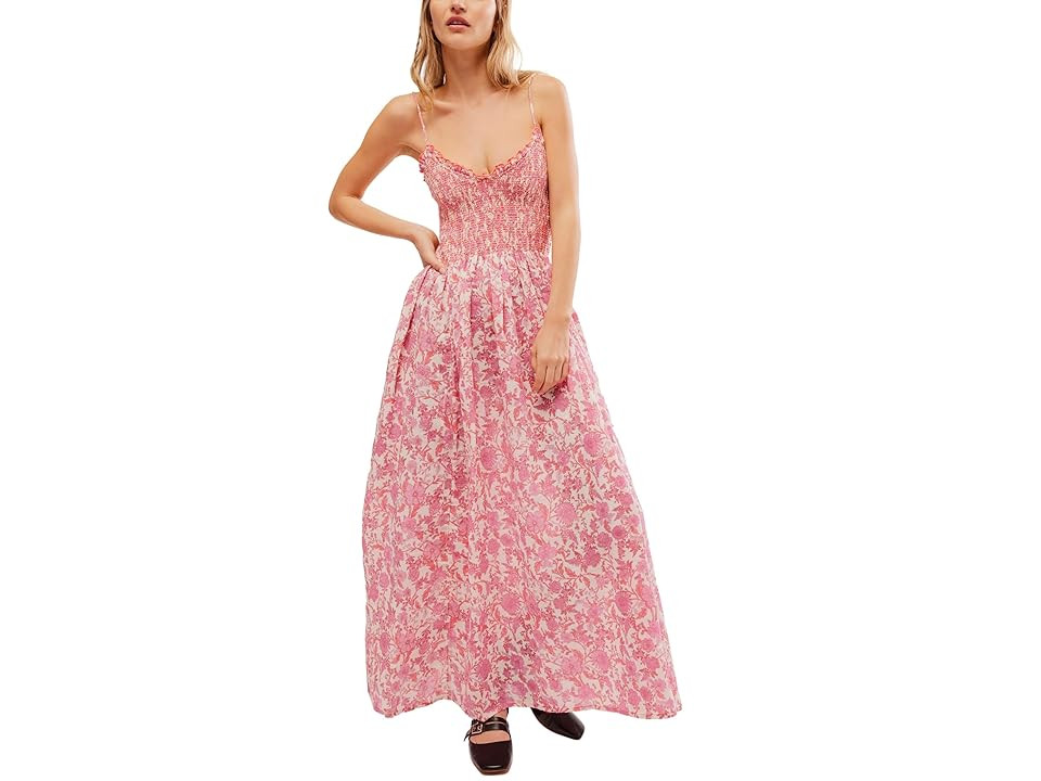 Free People Sweet Nothings Midi (Pink Combo) Women's Dress | Zappos