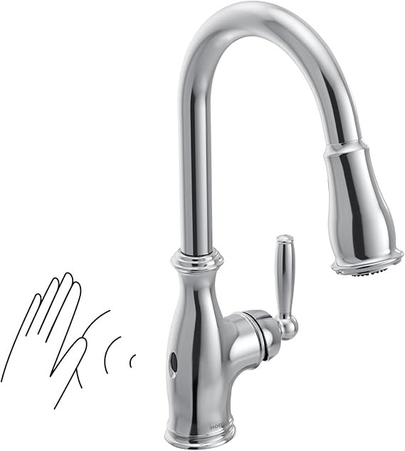 Moen Brantford Motionsense Wave Touchless One-Handle Pulldown Kitchen Faucet Featuring Reflex, Ch... | Amazon (US)