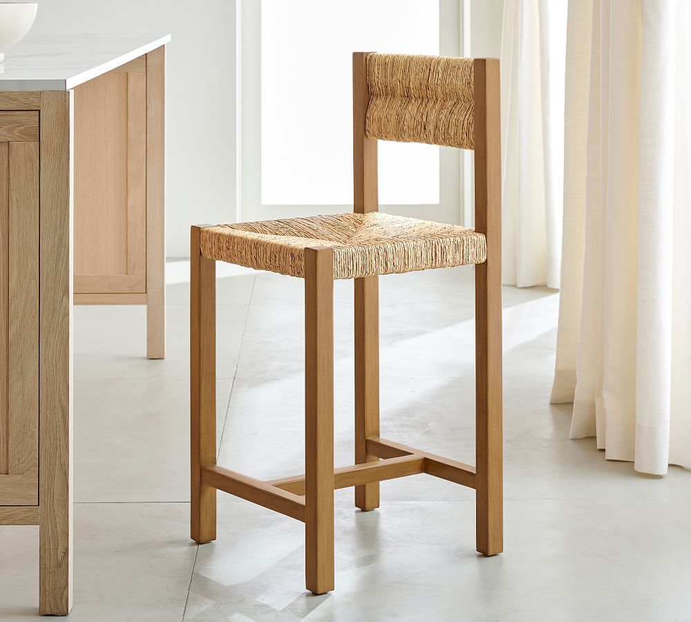 Malibu Woven Bar & Counter Stools | Pottery Barn (US)