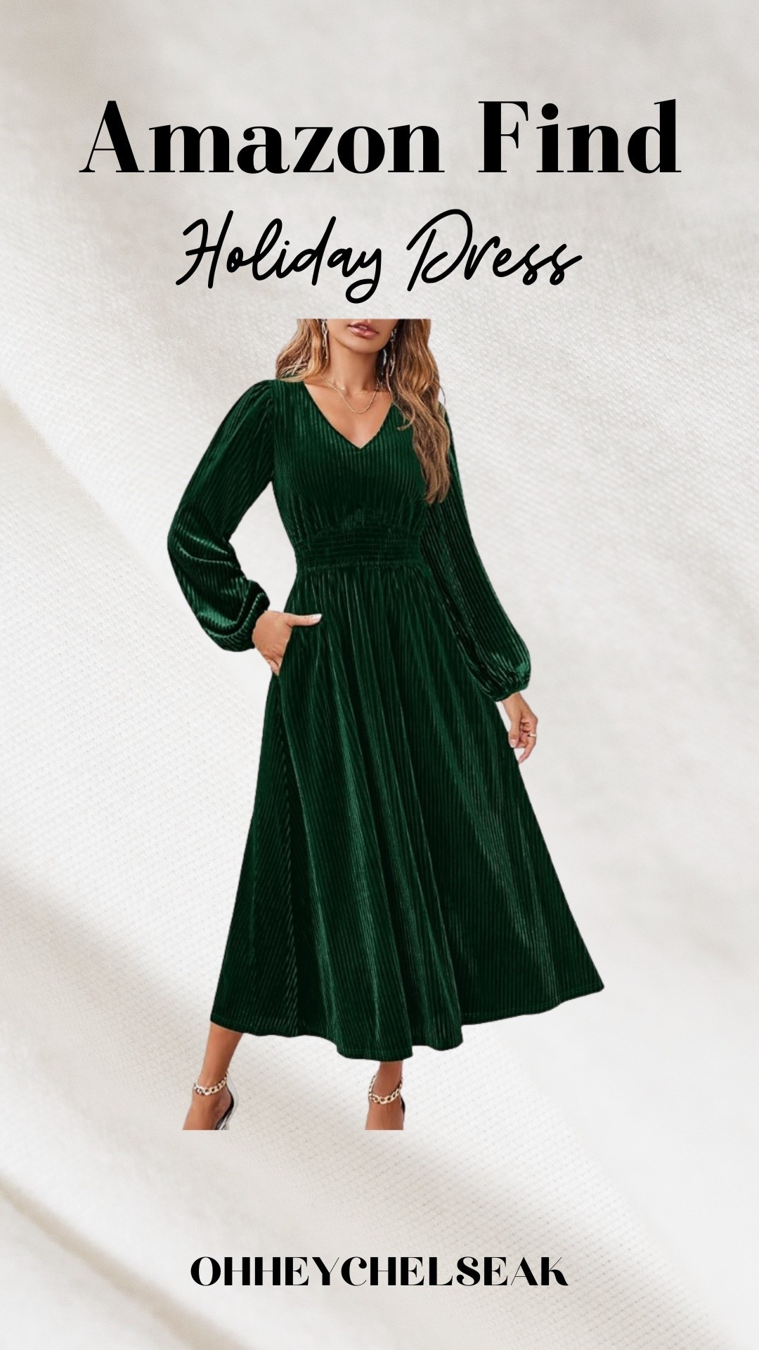 Amazon Find // Holiday dress inspo // I always find myself gravitating towards green dresses for the holiday season. I feel I like how the green looks on me with my dark hair instead of red. But I’ve also had people tell me red is my color? I don’t know! But what I do know is this dress could be styled nicely for a party or family photos this season. 

#LTKHoliday #LTKSeasonal #LTKFindsUnder100