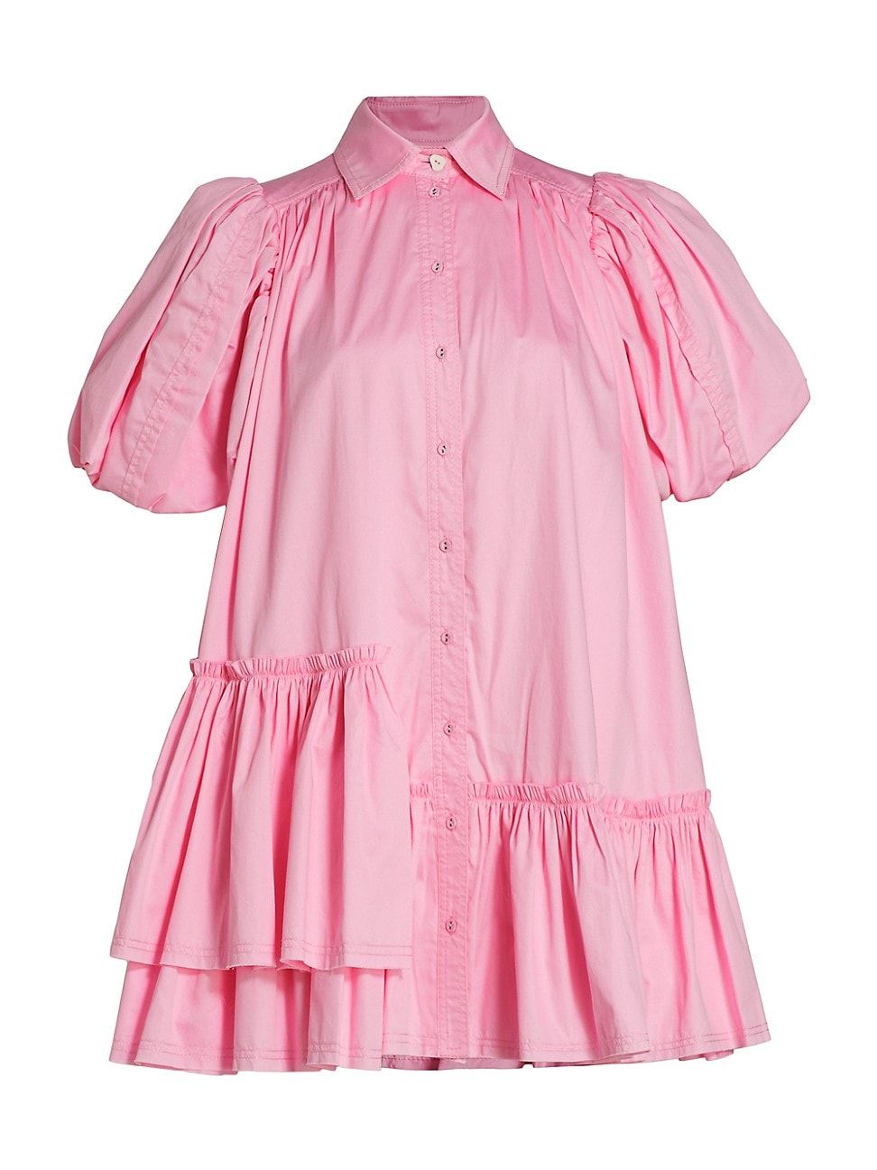 Women's Ambience Puff-Sleeve Shirt Dress - Pale Pink - Size 2 - Pale Pink - Size 2 | Saks Fifth Avenue