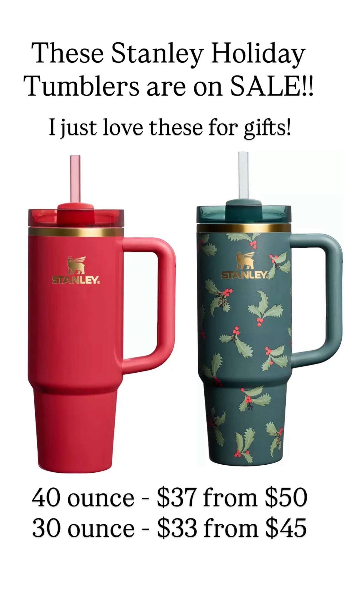 Holiday Stanley tumblers are on sale! 

#LTKSaleAlert #LTKGiftGuide #LTKHoliday