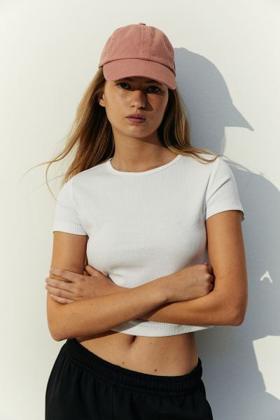 Ribbed Crop Top - White - Ladies | H&M US | H&M (US + CA)