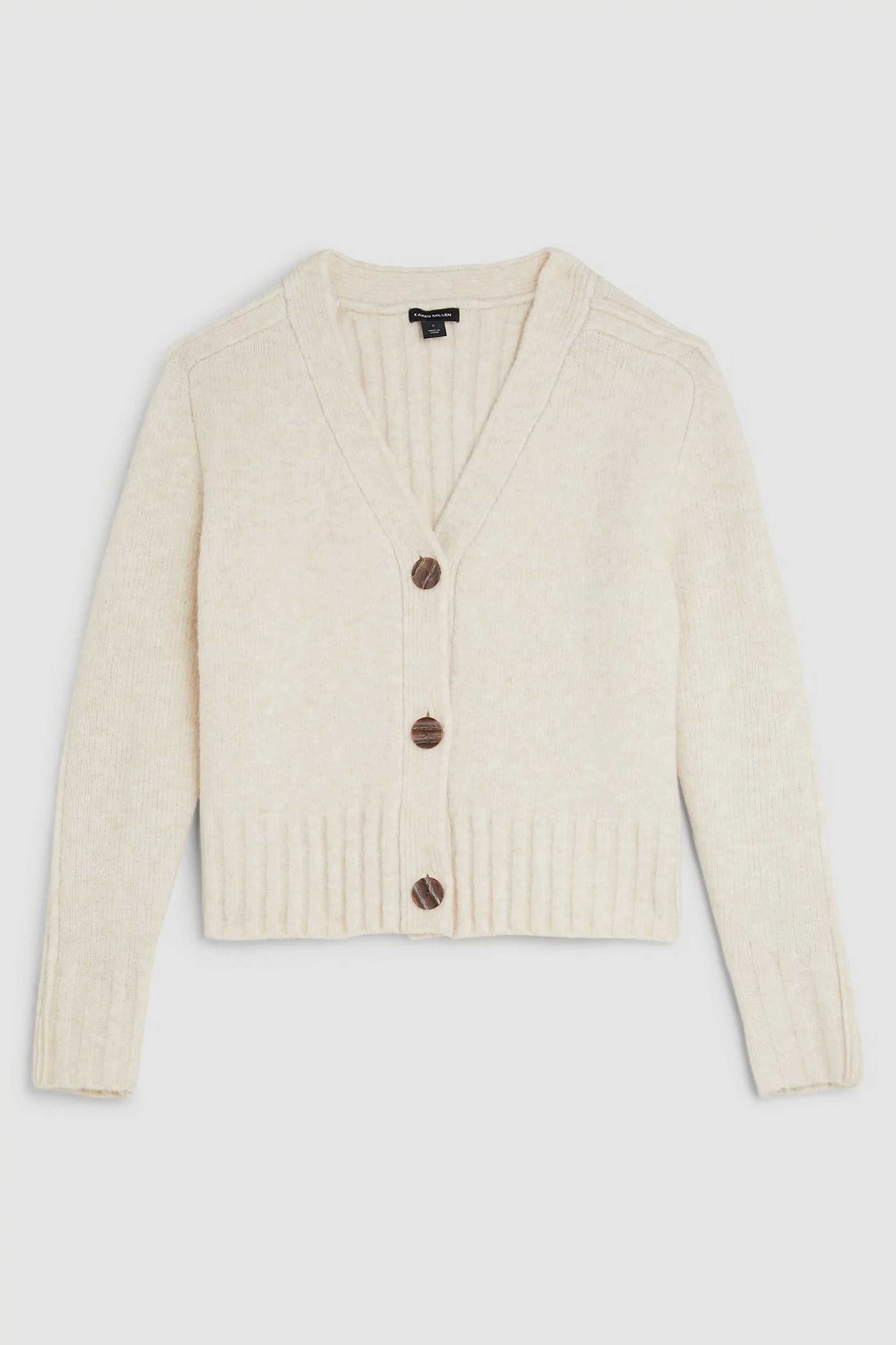 Wool Blend Knit Boxy Cardigan | Karen Millen UK + IE + DE + NL