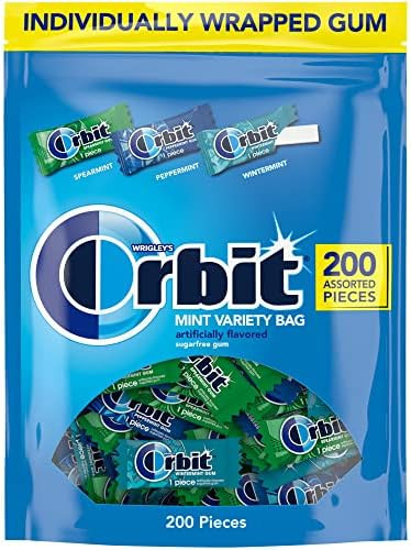 ORBIT Peppermint, Spearmint, & Wintermint Assorted Sugar Free Chewing Gum Bulk Pack, 13.4 oz 200-... | Amazon (US)