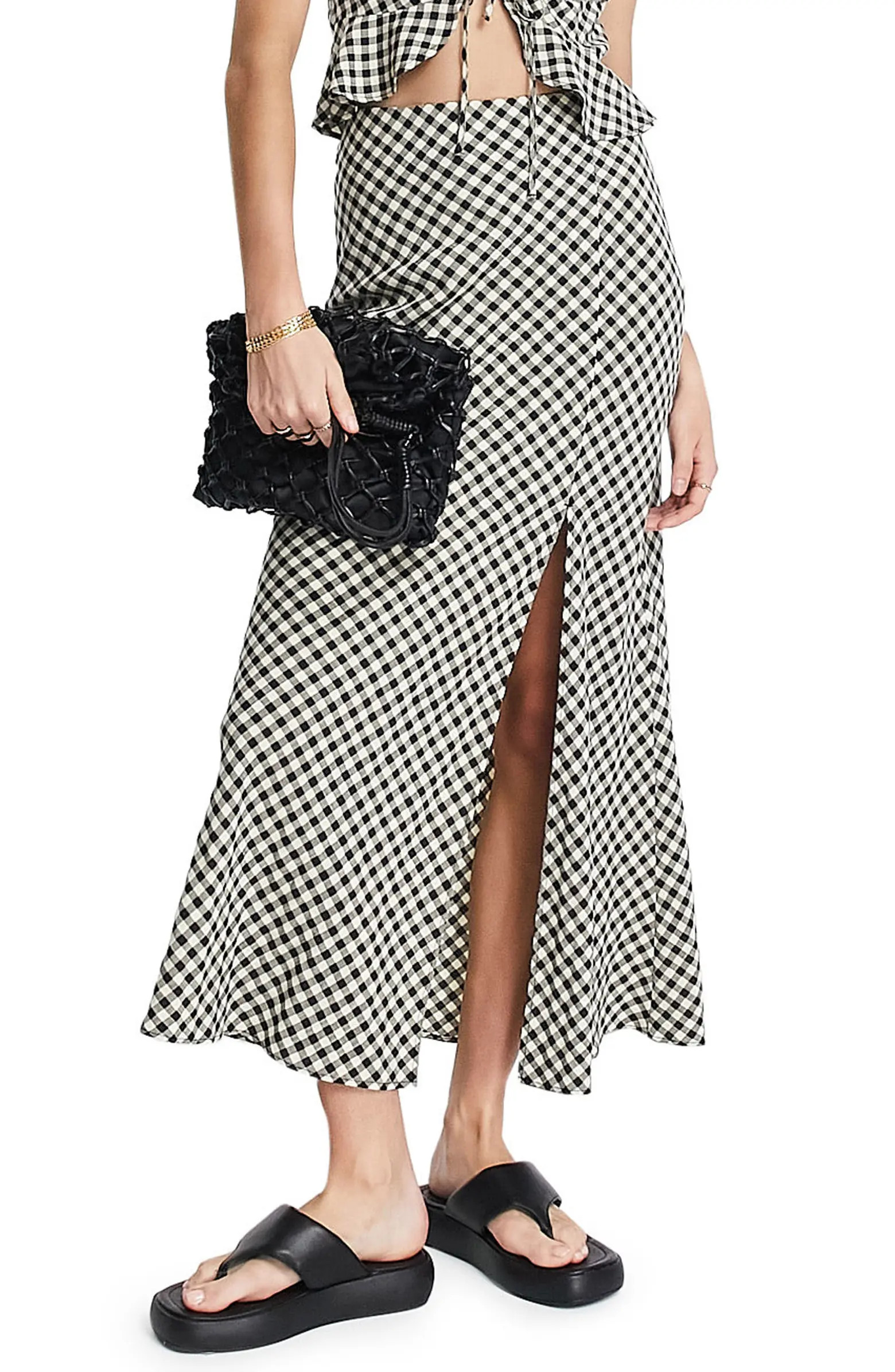 Topshop Check Midi Skirt | Nordstrom | Nordstrom