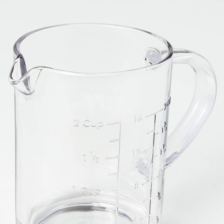 16oz Embossed Glass Measuring Cup Clear - Hearth & Hand™ with Magnolia | Target