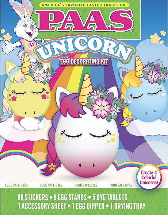 PAAS Unicorn Egg Decorating Kit – Create Magical Unicorn Eggs with 5 Dye Tablets, 88 Stickers, ... | Amazon (US)