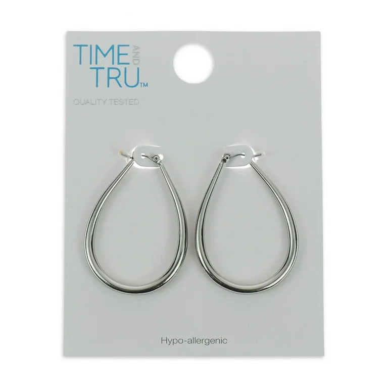 Time and Tru Tear Drop Hoop Earring Imrho | Walmart (US)