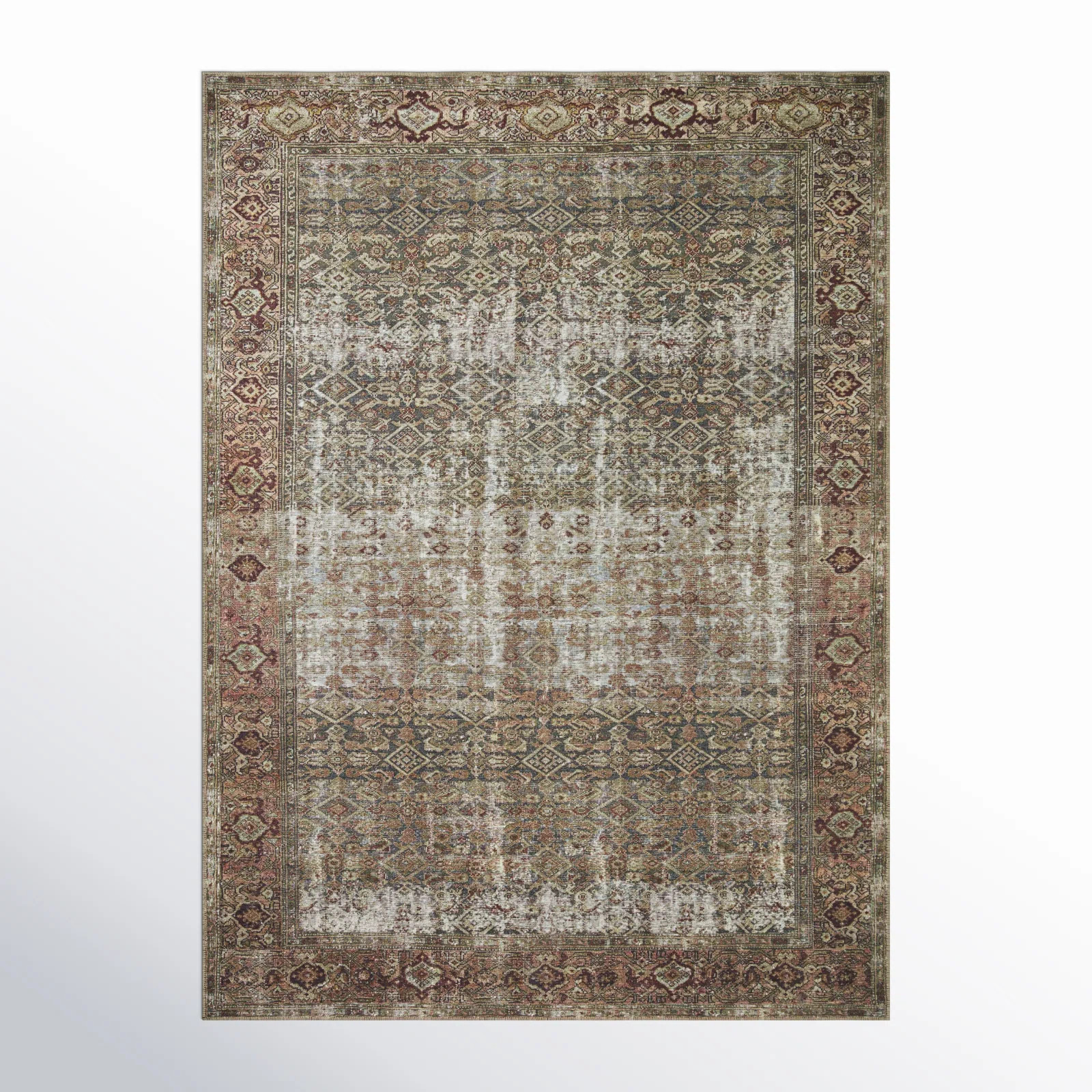 Georgie Oriental Moss/Salmon Area Rug | Wayfair North America