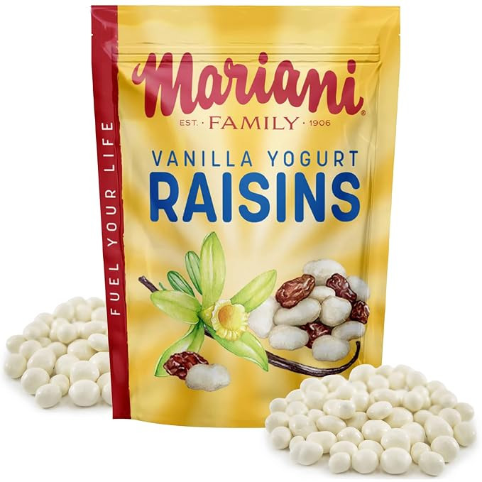 Mariani Vanilla Yogurt Covered Raisins 7oz Resealable Bag \u2013 Sweet & Creamy Snack, Real Calif... | Amazon (US)