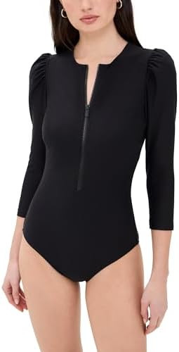 STYLEST Women's DreamSculpt Puff Sleeve Zip Suit | Amazon (US)