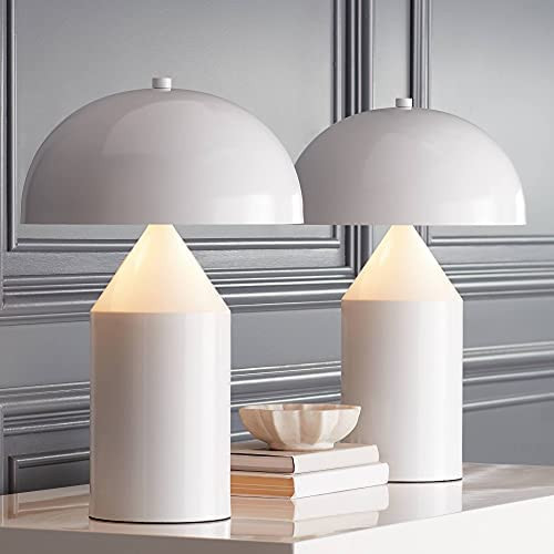 360 Lighting Felix Modern Contemporary European Style Accent Table Lamps 19" High Set of 2 White Geo | Amazon (US)