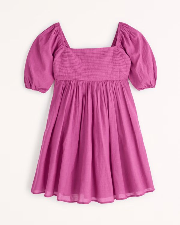 Ruched Puff Sleeve Mini Dress | Abercrombie & Fitch (US)