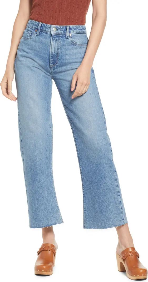 PAIGE Leenah Raw Hem Wide Leg Jeans | Nordstrom | Nordstrom