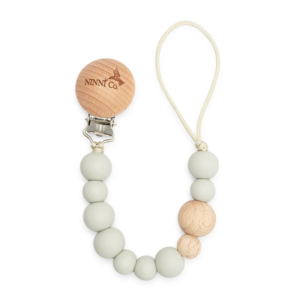 Ninni Co. Mist Gray Pacifier Clip | Ninni Co