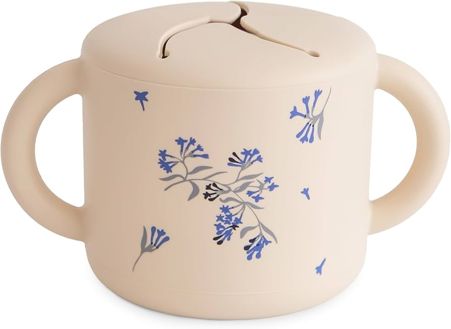 mushie Silicone Snack Cup | Spill Proof Food Container for Toddler and Baby (Lilac Flowers) | Amazon (US)