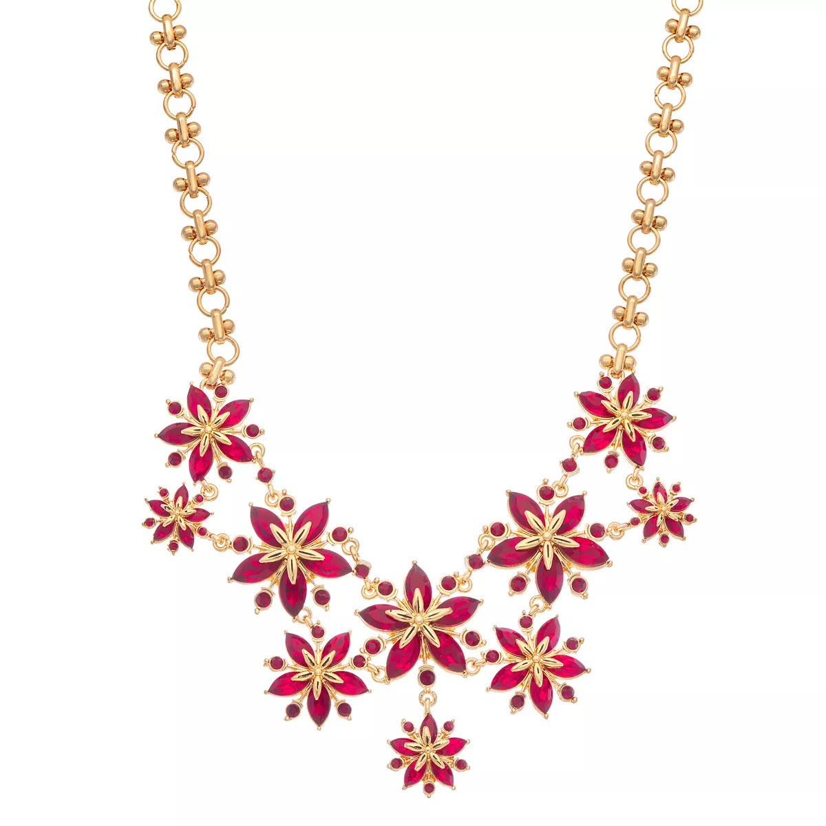 Napier Gold Tone Poinsettia Pendant Necklace | Kohl's