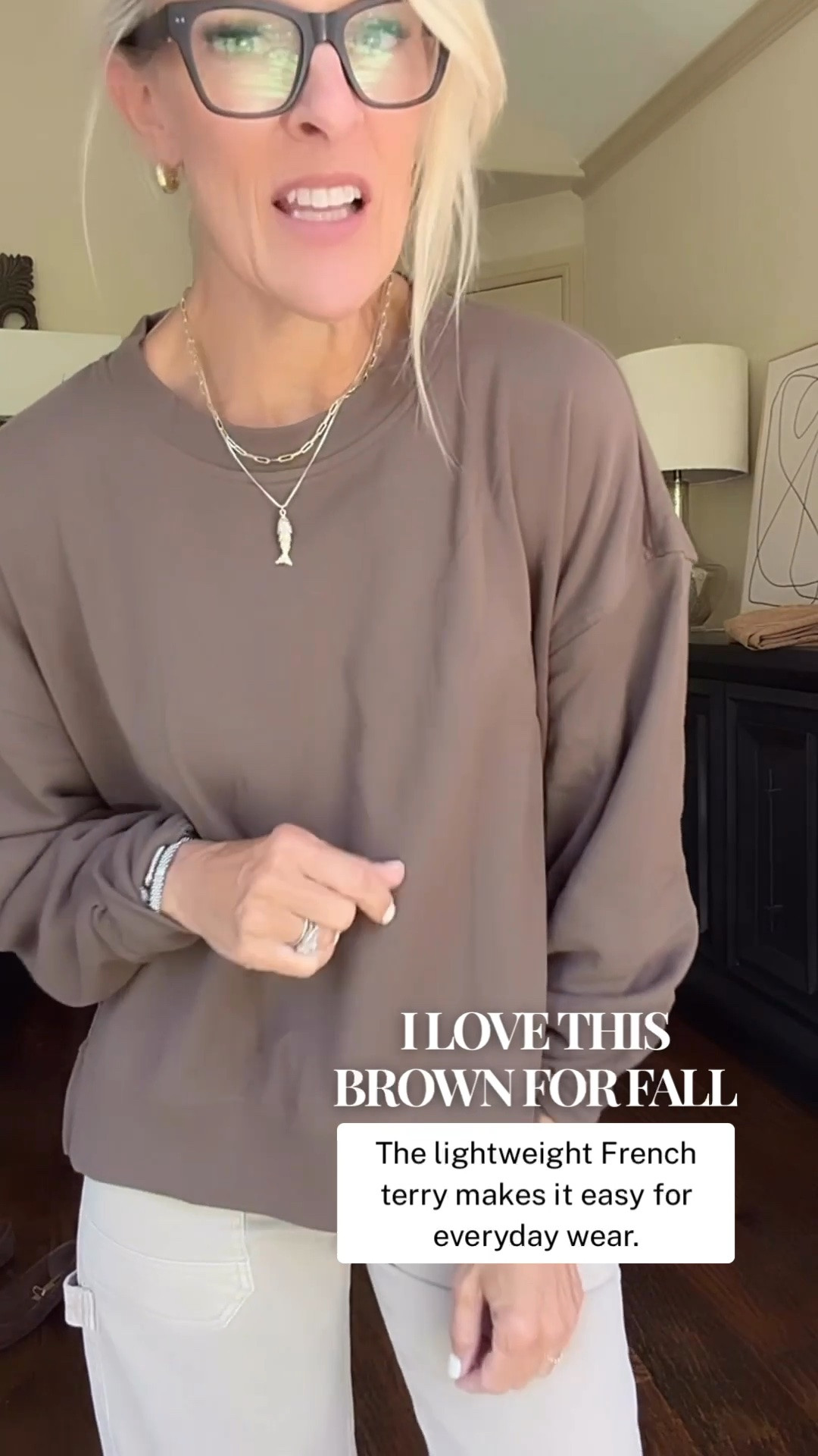 This lightweight French terry sweatshirt is such an easy fall layer. I love the longer length and side slits with leggings, but it works just as well with denim or trousers. Comfortable enough for errands and travel, but still feels pulled together, and this brown is such a beautiful fall neutral.

#LTKootd #LTKOver40 #LTKSeasonal