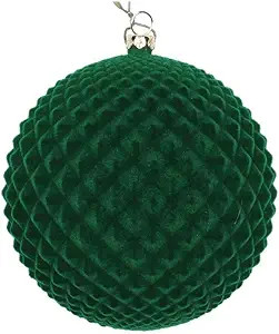 Vickerman 613399-4" Moss Green Flocked Durian Ball Christmas Tree Ornament (3 pack) (MT197064D) | Amazon (US)