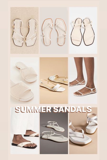 Summer sandals, white strappy flat sandals to wear this season 